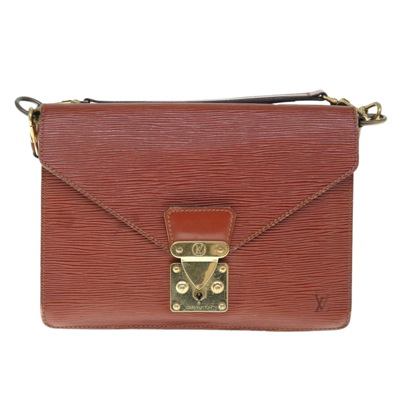 LOUIS VUITTON Epi Biface Hand Bag 2way Brown M52323 LV Auth 63093 - Picture 2 of 16